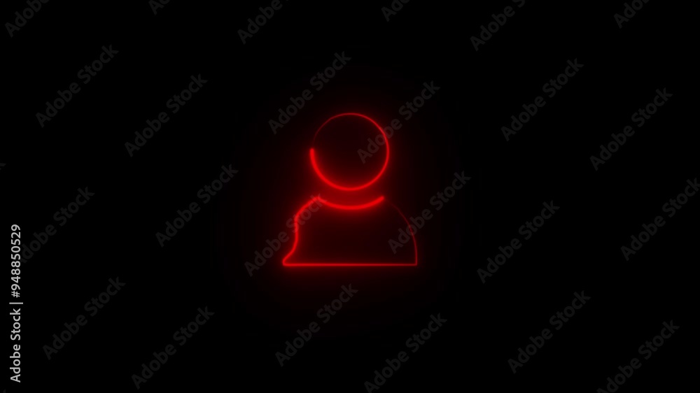 Neon Communication man profile icon. Add new member user animation icon. Neon Communication man profile icon. Add new member user animation icon.