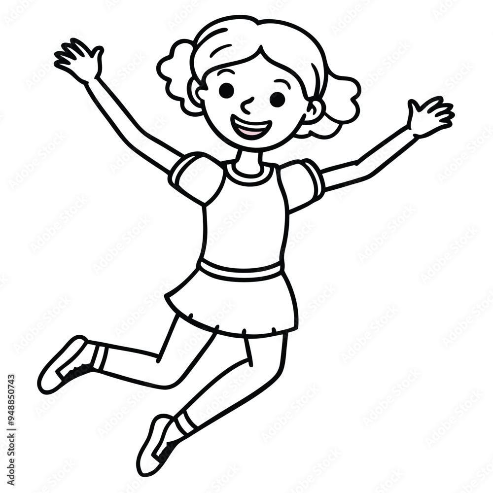 Jumping Girl Cartoon Vector Illustration , Character Vector Design png Jumping Girl Cartoon Vector Illustration , Character Vector Design png