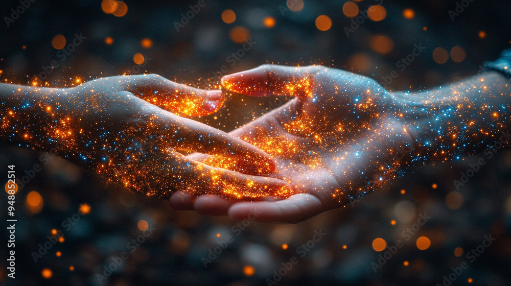 hands interacting with digital icons and social network symbols on a modern background, symbolizing business communication and digital connectivity hands interacting with digital icons and social network symbols on a modern background, symbolizing business communication and digital connectivity
