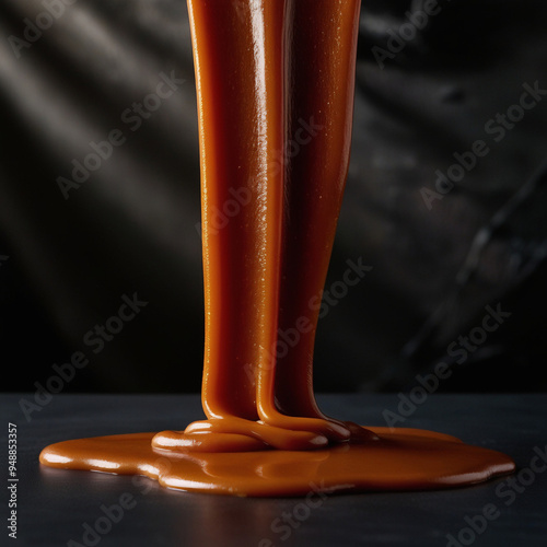 Obraz na płótnie A velvety rich caramel flows down the surface
w salonie