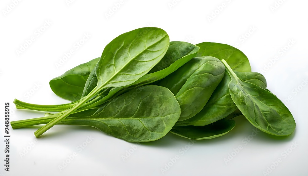 fresh spinach leaves on a white background fresh spinach leaves on a white background