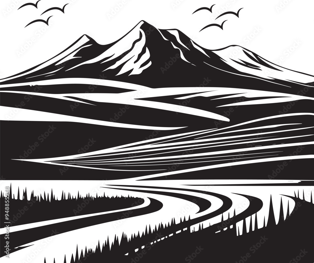Fototapeta premium Adobe Illustrator Artwork Mountain