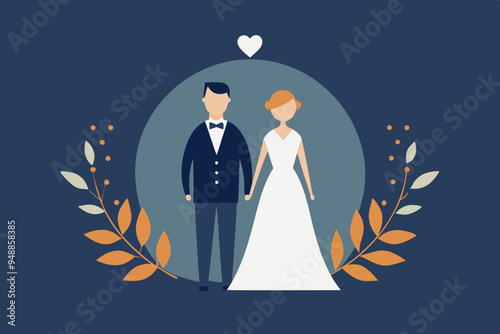  Elegant wedding invitation card design vector art illustration photo