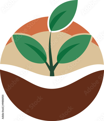 Plant seed logo, reforestation logo go green vector line art illustration