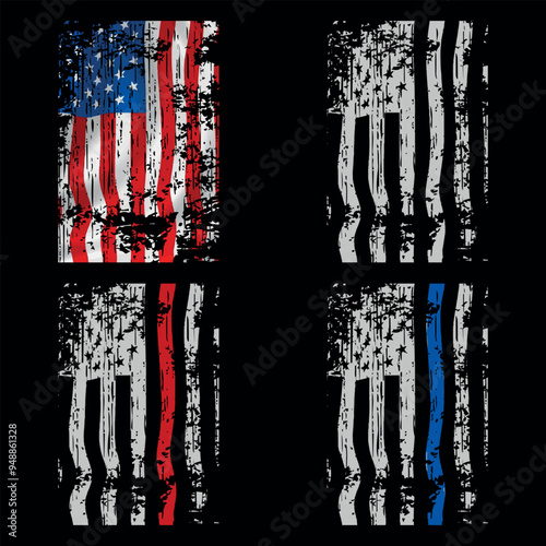 Firefighter, police, military, nurse, Ems, correction, dispatch. first responders Shirt, Flag, Police, Firefighter Military Dispatch Nurse Corrections Ems American t-shirt, for banner, poster red.	
