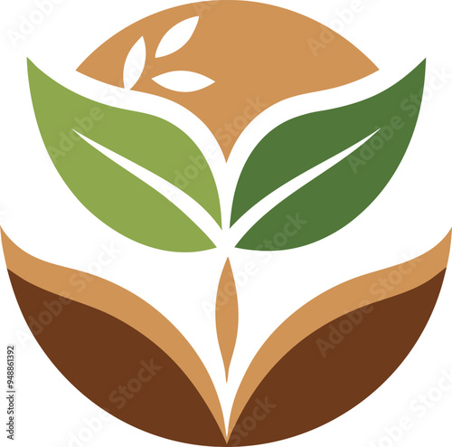 Plant seed logo, reforestation logo go green vector line art illustration
