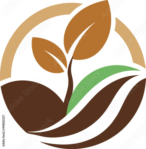 Plant seed logo, reforestation logo go green vector line art illustration