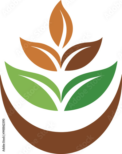 Plant seed logo, reforestation logo go green vector line art illustration