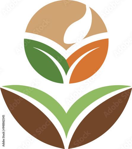 Plant seed logo, reforestation logo go green vector line art illustration