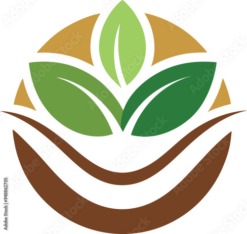 Plant seed logo, reforestation logo go green vector line art illustration