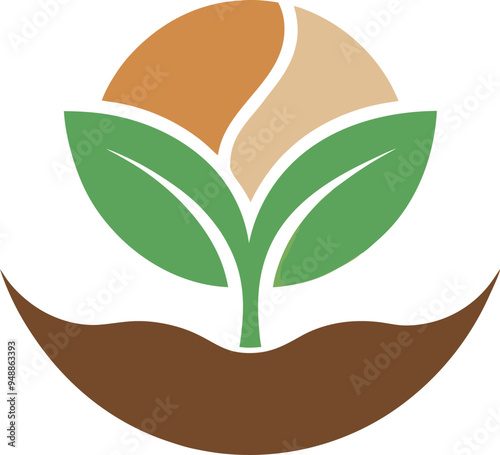 Plant seed logo, reforestation logo go green vector line art illustration