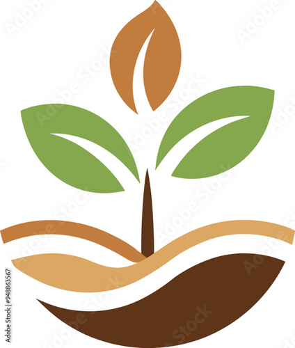 Plant seed logo, reforestation logo go green vector line art illustration