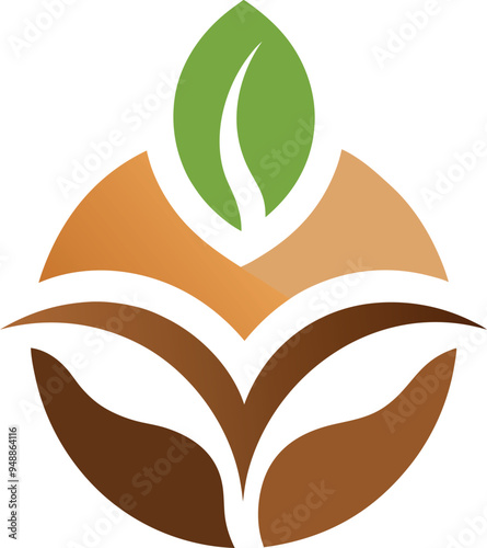 Plant seed logo, reforestation logo go green vector line art illustration