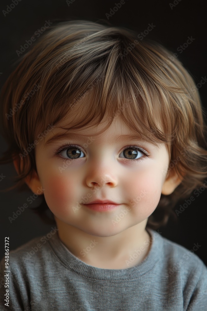 Adorable toddler with wide eyes and soft facial features. Adorable toddler with wide eyes and soft facial features.