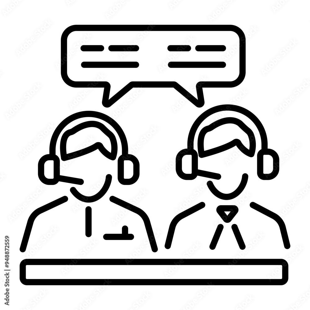 Commentators icon in linear style Commentators icon in linear style