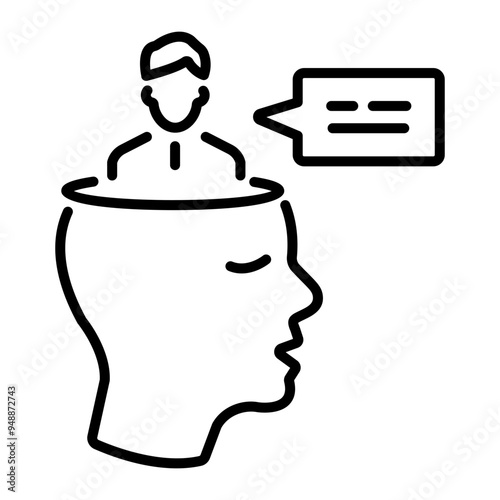 A line style icon of inner voice 