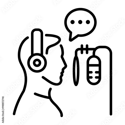 A line style icon of voice dubbing 
