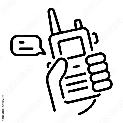 An outline style icon of walkie talkie 