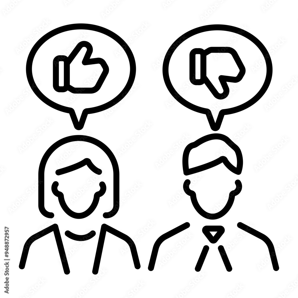 Opinion icon in line style Opinion icon in line style