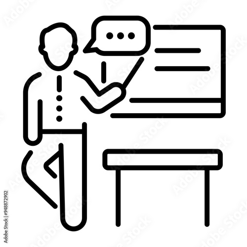 Teaching icon in line style