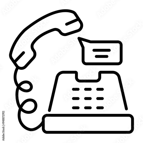 An outline style icon of landline 