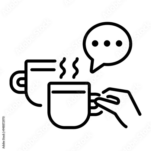 Coffee gossips icon in outline style 