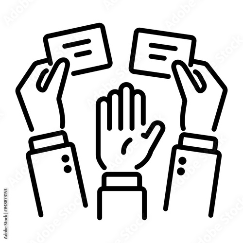 A linear style icon of social participation 