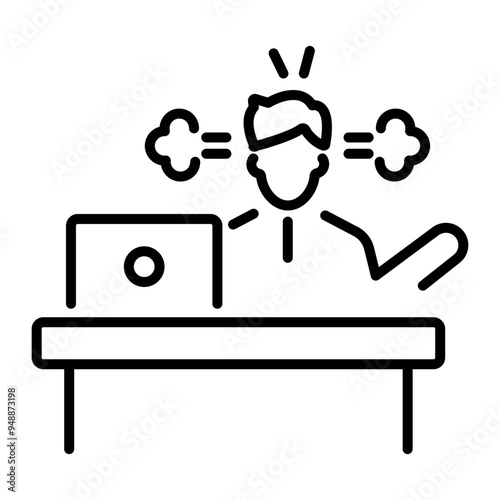Frustration icon in linear style