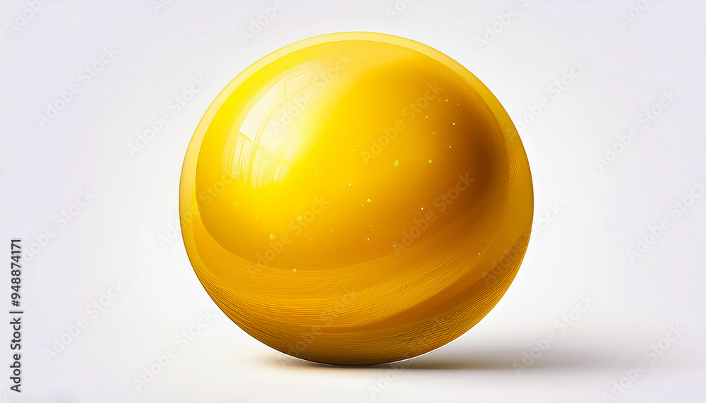 floated round yellow ball isolate on white background floated round yellow ball isolate on white background