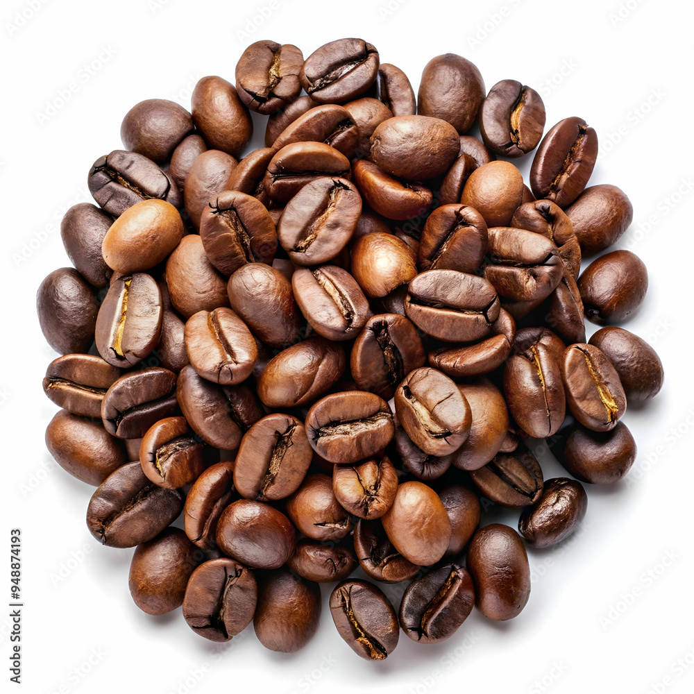Obraz premium roasted coffee beans isolated in white background
