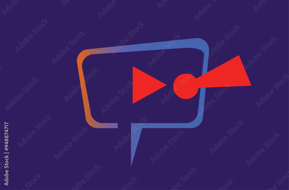 Video player flat logo design. Music player and video player icon Video player flat logo design. Music player and video player icon