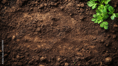 soil and dirt surface, showcasing intricate patterns and rich, earthy tones. This natural background highlights the organic beauty of the ground, symbolizing growth and life's foundation