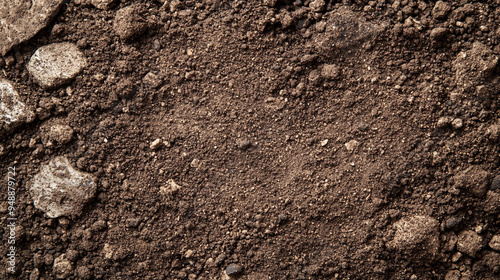 soil and dirt surface, showcasing intricate patterns and rich, earthy tones. This natural background highlights the organic beauty of the ground, symbolizing growth and life's foundation