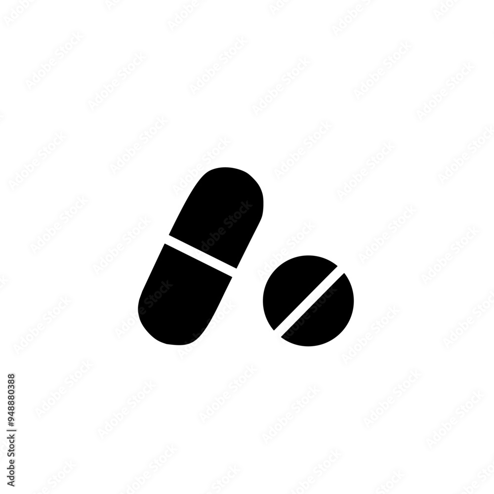 Silhouette of medicine and pills Silhouette of medicine and pills