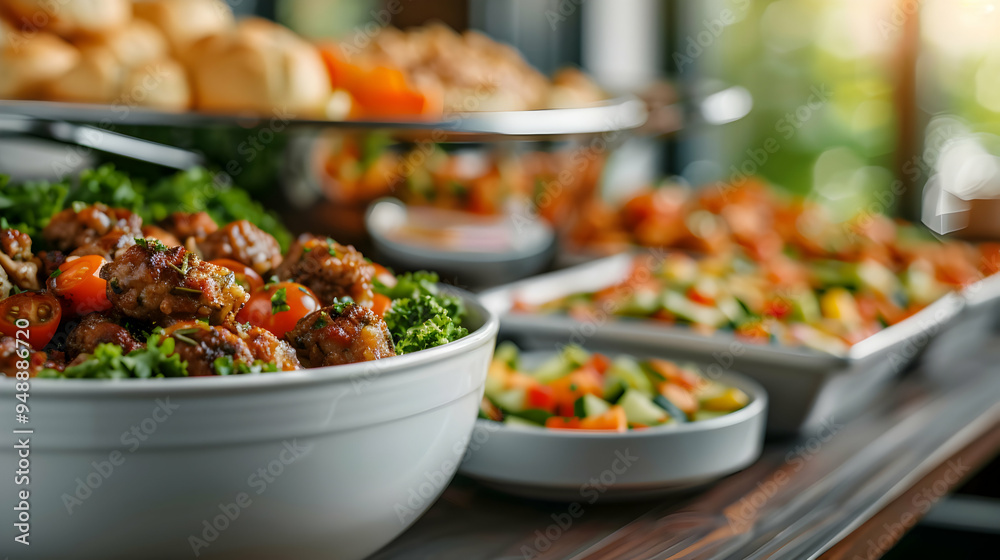Table Filled With Diverse Selection Food. Table Filled With Diverse Selection Food.