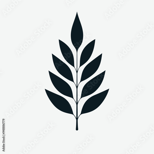 Leaf black silhouette. Leaves icon. Vector Illustration