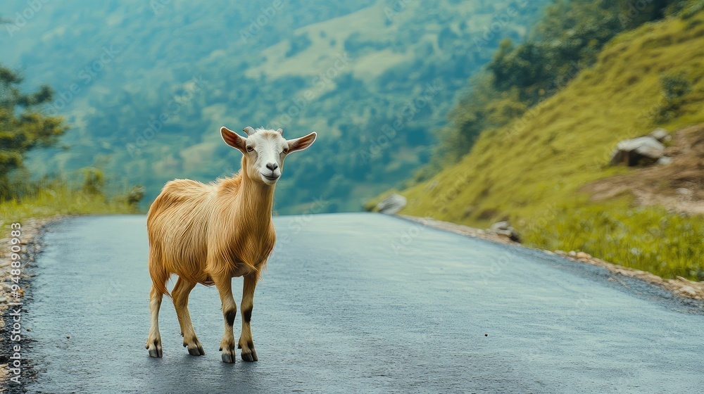 Naklejka premium deer in the mountains