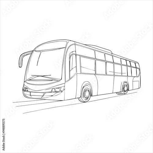 bus Silhouette Vector  isolated on white
