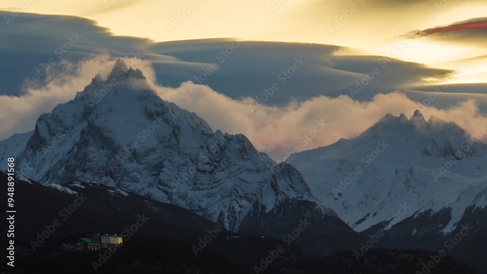snowy mountains ushuaia end of the world argentina snowy mountains ushuaia end of the world argentina