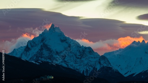 snowy mountains ushuaia end of the world argentina