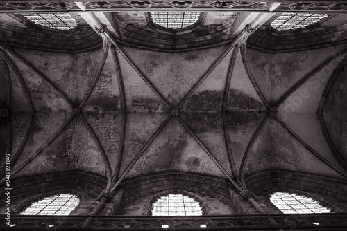 detail of the ceilingof an old church