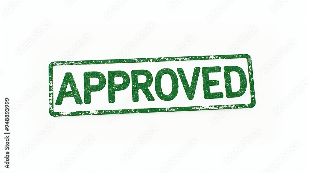 Green approved stamp on white background for business use Green approved stamp on white background for business use