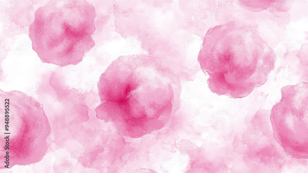 Fototapeta premium Seamless Pink Cotton Candy Background