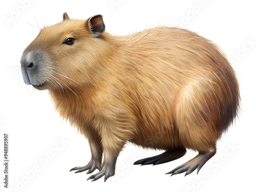 Capybara, full body, isolated on transparent background