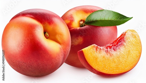 peach with leaves