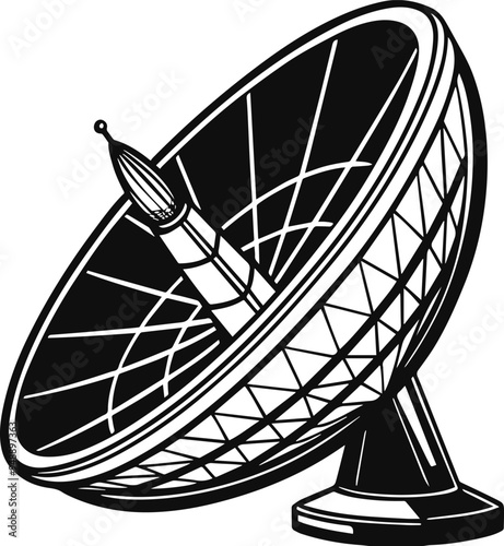 satellite dish antenna silhouette vector