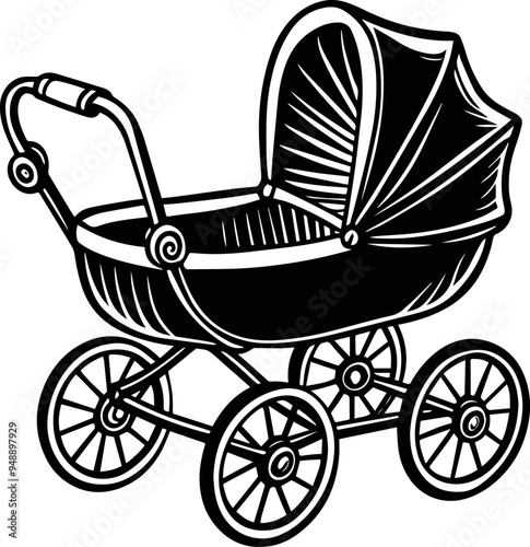 baby carriage silhouette