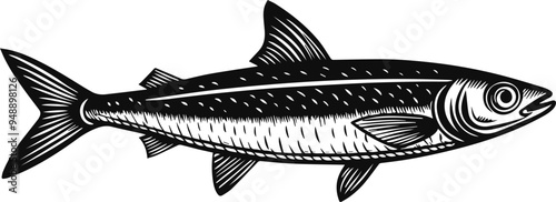 sardine fish silhouette vector illustration