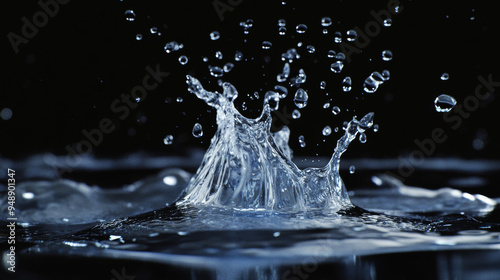 A water balloon bursts in a splash of droplets, captured in high-speed photography.