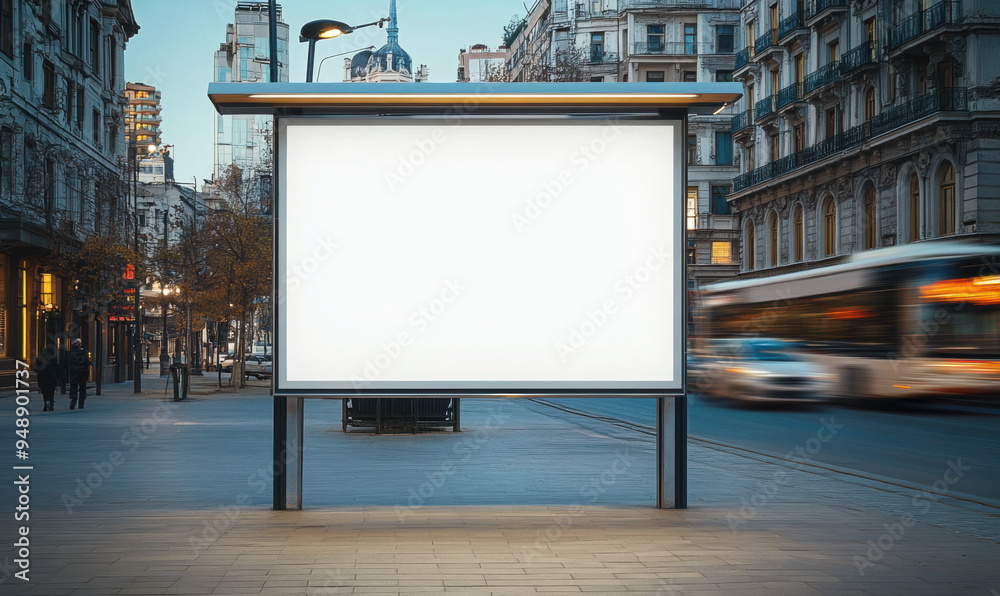 street advertising bus stop mockup